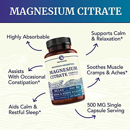 Magnesium Citrate Complex 500 MG High Absorption Formula Stress