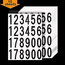 Outus 240 Pieces 10 Sheets Numbers Stickers Mailbox