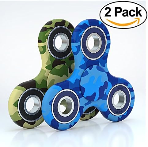 Camouflage 2 Pack Fidget Spinner Toy with superior bearing for long spin times.
