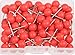 AnMiao Star 100pcs Map Tacks Push Pins 1/4 Inch Diameter Plastic Round Head and Steel Needle Points,Used for Marking Variety DIY Craft Office and Home on Map,Bulletin Board or Cork Boards （Red）