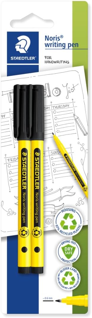 STAEDTLER Noris Handwriting Pen Black Pack of 2 0.6 mm 307-9 BK2