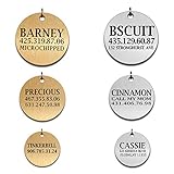 Memories Coding Custom Dog Tags Pet Id Tags for Small/Large Breed Dog Name Engraved Plates Double Sides Engraved- Stainless Steel Silver, Gold (Steel-Gold, Round Disk Tag)