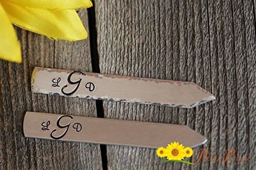 Personalized Monogram Collar Stays - Monogrammed Collar Stiffener - Hand Stamped Anniversary, Christmas, Birthday for Men - Husband Present