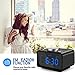 Alarm Clock Radio, Fywonder Digital Alarm Clock, Dual USB Charging Port, Indoor Thermometer, AUX-in Speaker, Brightness Dimmer Night Light, Snooze and Dual Alarm for Office, Travel, Hotel, Bedroom