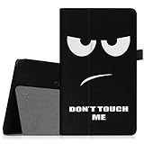 Fintie Folio Case for All-New Amazon Fire HD 8 (6th Generation, 2016 release), Slim Fit Premium Vegan Leather Standing Cover with Auto Wake /Sleep for Fire HD 8 Tablet (2016 6th Gen Only), Don't Touch