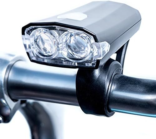 Shining Buddy USB Rechargeable, Water Resistant LED Bike Headlight | 3 Modes – High, Low & Strobe | With Handlebar Mount and Charging Cable | 100 Lumens