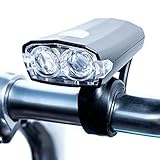 Shining Buddy USB Rechargeable, Water Resistant LED Bike Headlight | 3 Modes – High, Low & Strobe | With Handlebar Mount and Charging Cable | 100 Lumens