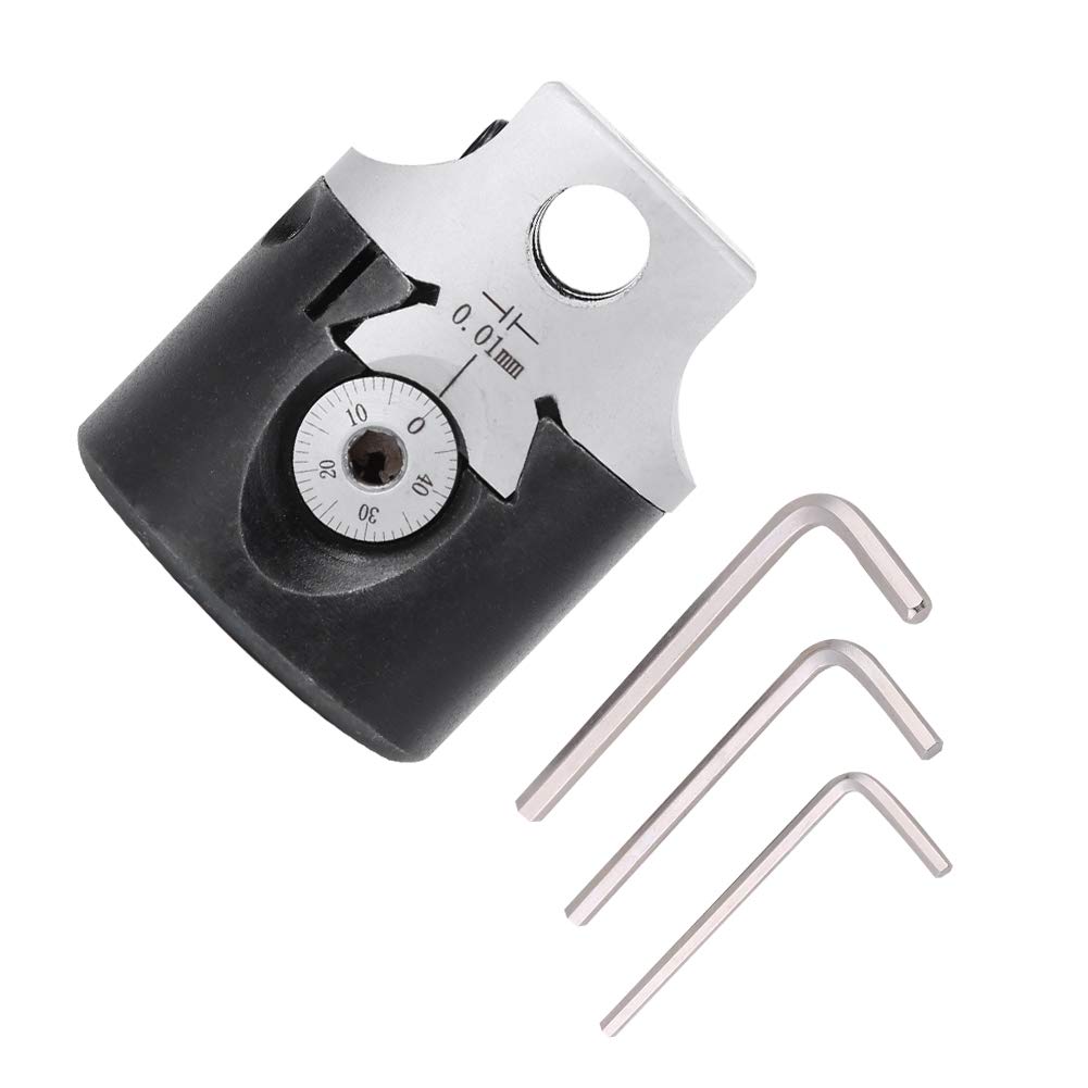 2 Inch 50mm F1 Type Boring Head, 12mm Lathe Boring Bar Milling Holder, Boring Tool Holders Made of 40CR Steel for MT2 MT3 R8 Shank