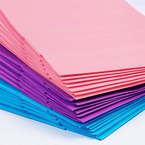 Coobey 20 Pieces Kraft Paper Bags Party Favor Bags Craft Paper Bags with Handle for Birthday, Baby Shower, Wedding and Party Celebrations (Light Blue, Light Purple, Pink)