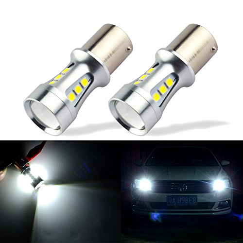 WOXMA 1156 LED Light Bulbs,12V BA15S P21W S25 1003 1141 18-SMD LED Bulbs For Car Rear Turn Signal lights Interior Brake Light Lamp Backup Lamps RV Camper lightsï¼ˆWhite 2pcs