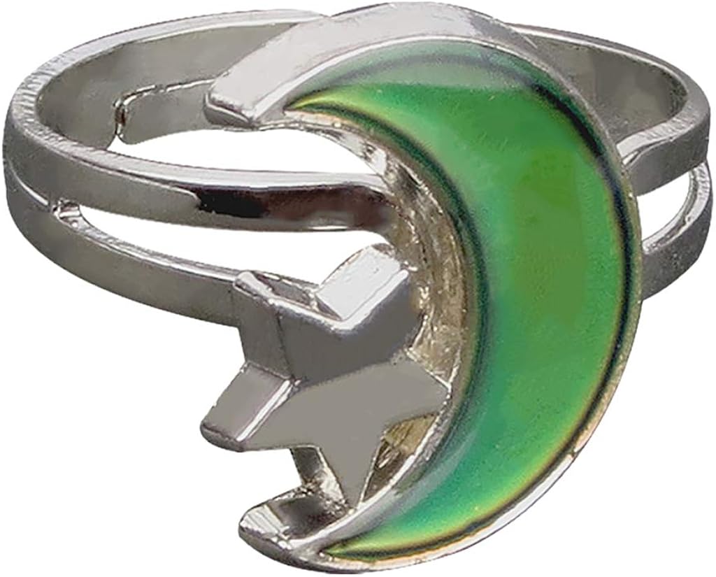 Amazon Phenove ムードリング 指輪 月と星の形 色が変更できる 調節可能 リング 通販