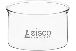 EISCO Crystallizing Dish, 60ml - Flat Bottom, No Spout - Borosilicate 3.3 Glass - Laboratory, Kitchen, Crafts