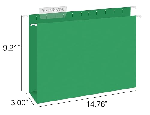 HERKKA Extra Capacity Legal Size Hanging File Folders – 30 Pack, 3" Expansion, Reinforced For Bulky Files