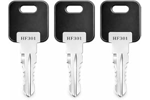 3 Pack HF320 RV Trailer Replacement Keys, Compatible with Fastec FIC CF EF HF Series, Pre-Cut Key HF301–HF351 for Motorhome and Travel Trailer Entry Door Locks