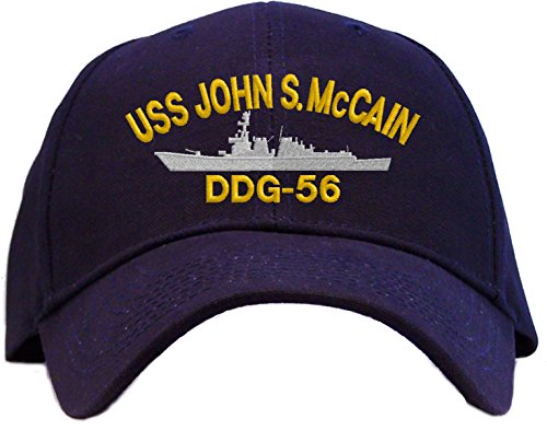 USS John S. McCain DDG-56 Embroidered Baseball Cap - Navy Blue