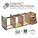 IDK Luxury Wooden Bamboo Desk Organizer with Two Drawers Three Expandable Book& File Shelves - Great for Home tabletop, Office Bookshelf, Accessories& Counter tables