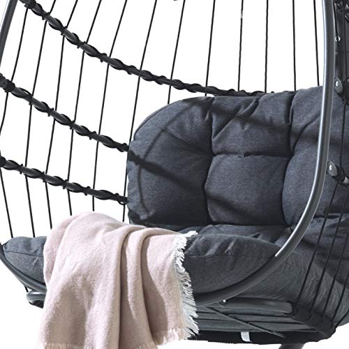 Hoberg Hängesessel mit Gestell und Kissen | abnehmbares Sonnendach | belastbar bis 120 kg | faltbar | In- und Outdoor… – Bild 8