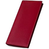 123 Cheap Checks Red Basic Genuine Leather Checkbook Cover For Men & Women