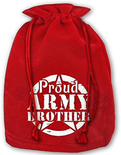 Christmas Gift Bag Proud Army Brother Merry Christmas Drawstring Beam Port Canvas Storage Bag Gift Bag Hometom Christmas