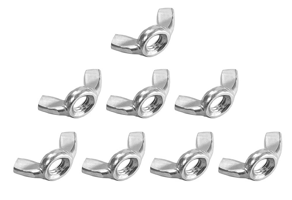 TERF® 8 Pcs Butterfly Wing Nut M12 Zinc Plated Steel Butterfly Wing Nuts M12 (12mm) Fastening Parts Hand Twist Tighten Wingnut For Multi Purpose Use