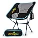 MorningDew Foldable Camping Chair by Lawn Chair with 2 Side Pockets, Height Adjustable, Anti-Slip Feet, Easy to Set Up, Ideal for Festivals, Picnics, The Beach, Lightweight with Carry Bag (Sky Blue)