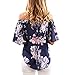 WLLW Women Short Sleeve Off Shoulder Floral Print Shirt Blouse Tops Tee