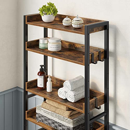 Rolanstar Over The Toilet Storage Rack, 4Tier Bathroom Space Saver with Adjustable Shelves