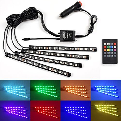 Loska Ledテープライトシガー式車内装飾用ledテープ防水 超高輝度 Rgb 音に反応サウンドセンサー内蔵 薄型フルカラー 取付 簡単イルミネーション