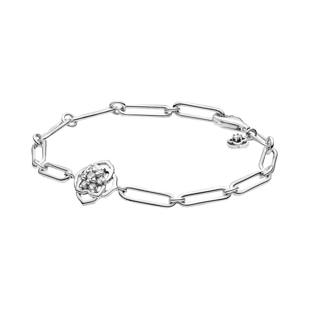 Pandora Timeless Sterling silver Sparkling Halo Tennis bracelet with clear cubic zirconia, 20