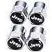 TK-KLZ 5Pcs for Jeep Skull Logo Car Wheel Tires Valve Stem Caps for Chrysler Jeep Grand Cherokee Wrangler Compass Cherokee Renegade Patriot Grand Comander Decoration Accessories (Silver)