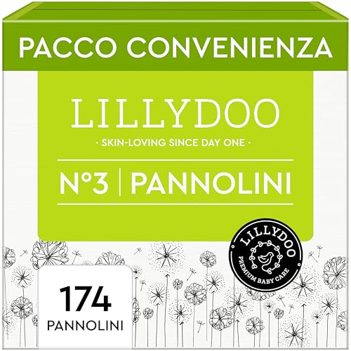 Pannolini LILLYDOO, taglia 3 (6+ kg), 174 pz, delicati sulla pelle