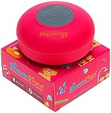 Shower-Mate Wireless Bluetooth Speaker | Water-Resistant Shower Radio with Hands-Free Speakerphone and Built-In Mic | Compatible with All Bluetooth Devices - Pink