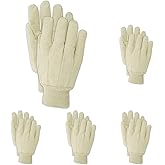 MAGID T603 MultiMaster 10 oz. Ribbed Cotton Canvas Gloves, Mens, White (12 Pair)
