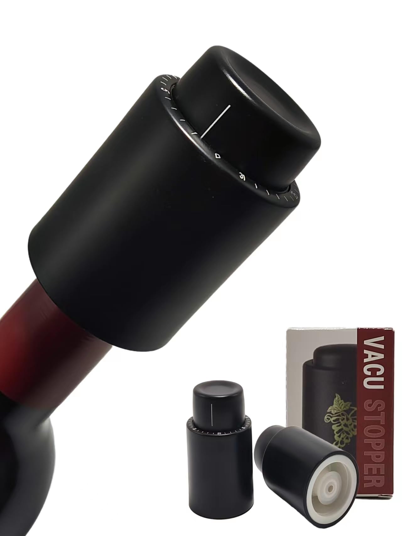 Photo 1 of [2 PACK] Wine Bottle Stoppers,Vacuum Wine Bottle Stoppers, Reusable Wine Protectors With Time Scale Memory,100% Sealed To Keep Truly Fresh Wine Cork,Best Gifts For Wine Lovers For Holiday Gifts.