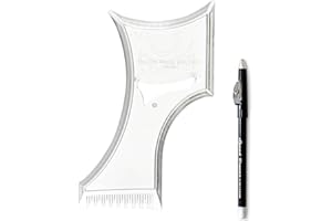 The Cut Buddy PLUS Beard Shaping Tool, Clear Template with Built-in Comb and Bonus Pencil, Ideal for Hairline, Beard, and Mustache Trimming