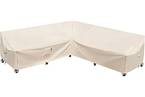 Flexiyard Outdoor Sectional Cover, 115"X115" Waterproof 600D Oxford Patio Sectional Couch Sofa Cover, Lawn Outside Patio Furniture Winter Cover