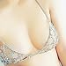 Franterd Bikini Chain, Retro Fashion Bra Body Sequin Necklace Chain (Flower)