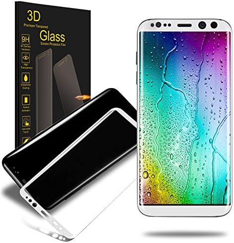 Galaxy S8 Plus Screen Protector, AKPATI 3D Round Edge Anti-Scratch Anti-Fingerprint Bubble Free Tempered Glass Screen Protective Film HD Clear for Samsung Galaxy S8 Plus - White