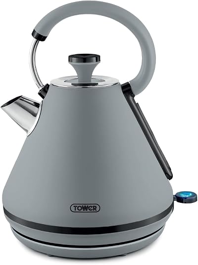 Tower Sera Pyramid Kettle 1.7L 3kW Smoked Black Grey T10079GRY