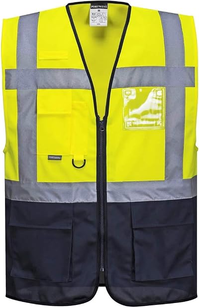 Portwest Warsaw Executive Vest Two-Tone CE EN ISO 20471 7 Pockets