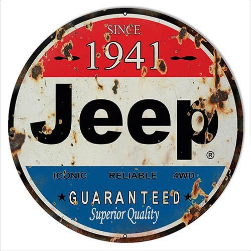 Victory Vintage Signs Aged Looking 1941 Jeep Reproduction Sign 14x14