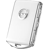 Car Key Fob Cover for Volvo XC90, XC60, XC40, S60, S90, V90, Zinc Alloy Matte Full Protective Case (White)