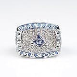 quanpin Masonic Bule G Logo Free-Mason Championship Ring Size 8-14