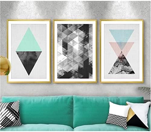 WSNDG Triple Leaf Texture Jumping Deer Canvas Painting Without Picture Frame E2 50x70cmx3
