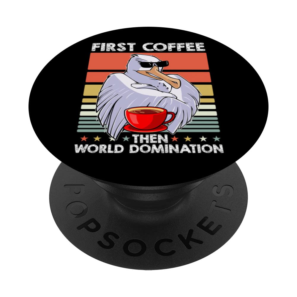 Retro Sea Gull Sunglasses Coffee - Seabird Vintage Seagull PopSockets Swappable PopGrip