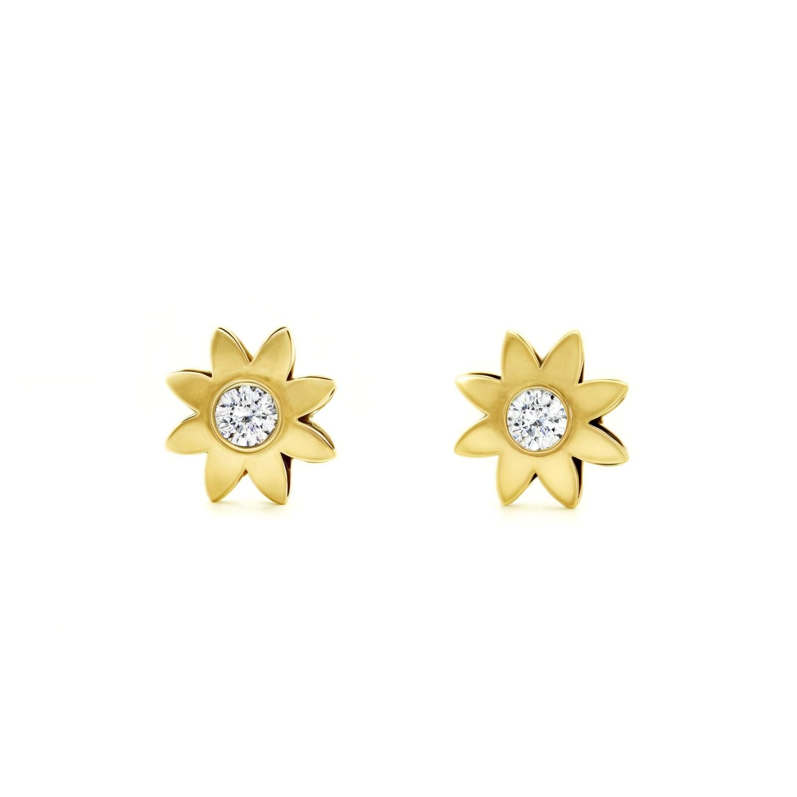 9ct Yellow Gold sun Children's Earrings