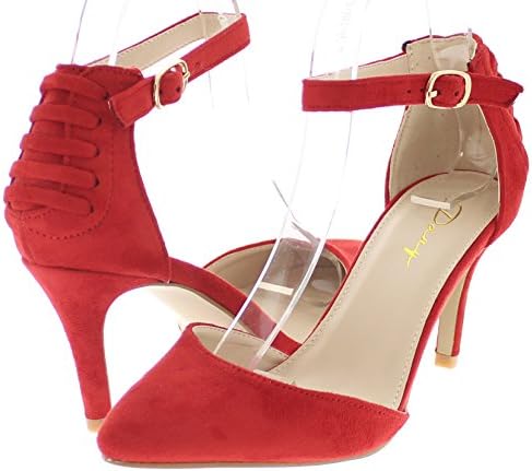 Dany D'Orsay Pumps w/Thin Ankle Strap Perla (Red 8.5)