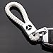 For Mercedes-Benz Logo Emblem Key Chain Key Ring Metal Alloy BV Style Leather Gift Decoration Accessories AMG (White)