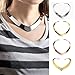 Carfeny Silver Choker Necklaces for Women,Love Heart Shaped End Open Adjustable Statement Necklace