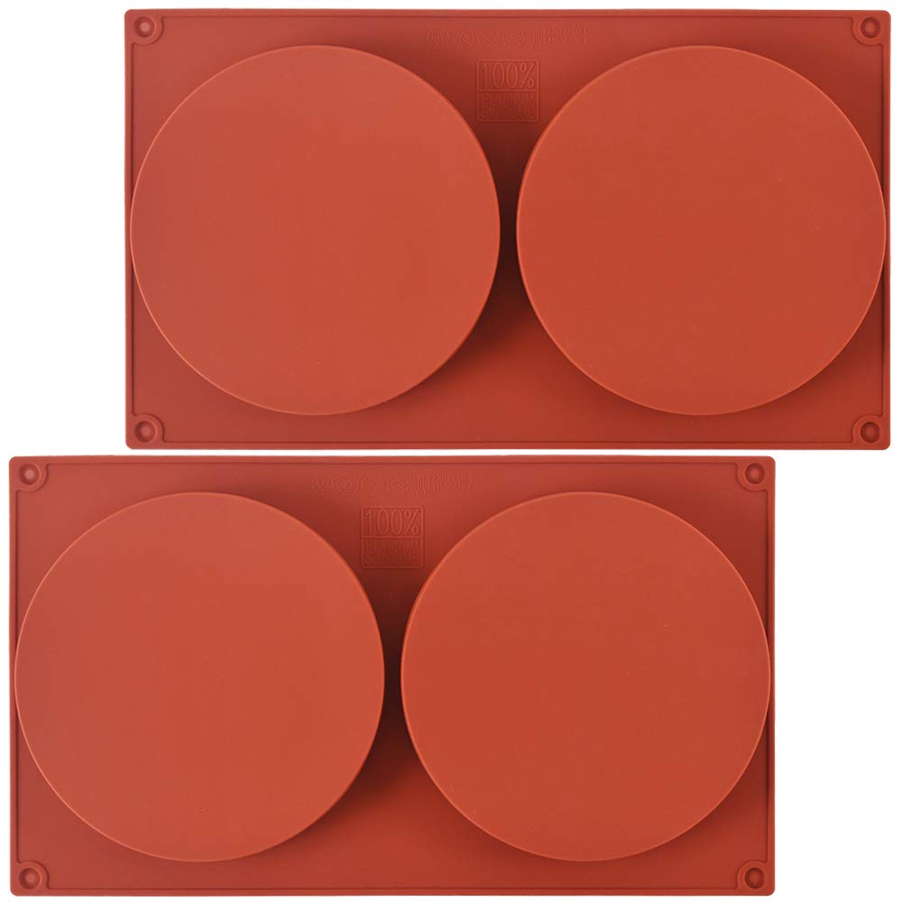 ionEgg Round Cake Pans, 5.4 Inches Silicone Moulds for Baking, Non-Stick & Quick Release Pans for Layer Cakes, Cheese, Rainbow and Chocolate Cakes, Pack of 2